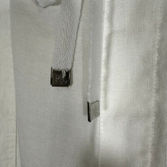 Lauren Ralph Lauren White Linen Shorts Sz 16 Summer Essential Classic‎ - Picture 4 of 10